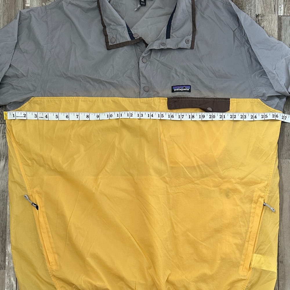 Patagonia Gray and Yellow Houdini Snap Pullover Nylon Windbreaker - Picture 6 of 11